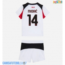 Camisa de time de futebol AC Milan Luka Modric #14 Replicas 2º Equipamento Infantil 2025-26 Manga Curta (+ Calças curtas)